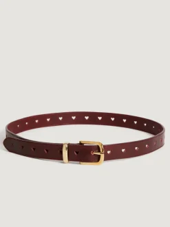 Rouje Ceintures>Ceinture COEUR CuirBordeaux