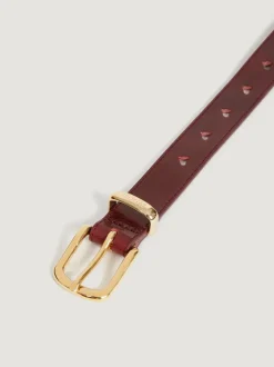 Rouje Ceintures>Ceinture COEUR CuirBordeaux
