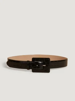 Rouje Ceintures>Ceinture NAWEL CrocoNoir