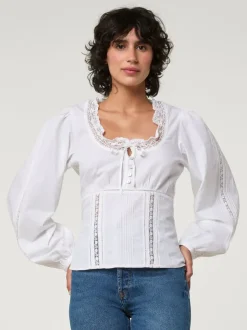 Rouje Tops>Chemise ANNETTE UniBlanc