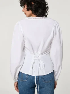 Rouje Tops>Chemise ANNETTE UniBlanc