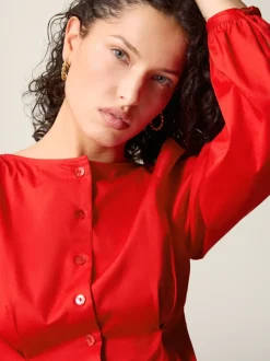 Rouje Tops>Chemise CLAUDINE UniRouge