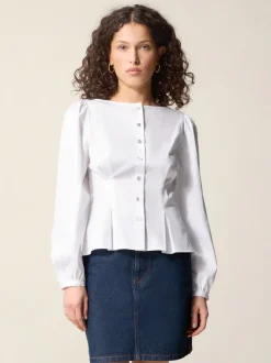Rouje Tops>Chemise CLAUDINE UniBlanc