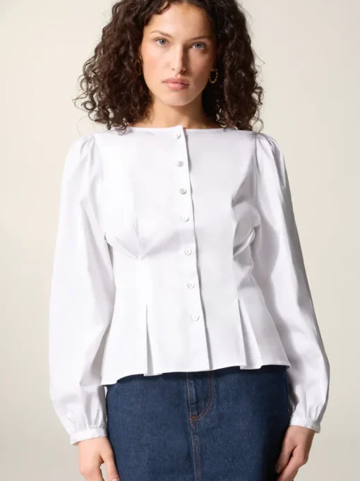 Rouje Tops>Chemise CLAUDINE UniBlanc