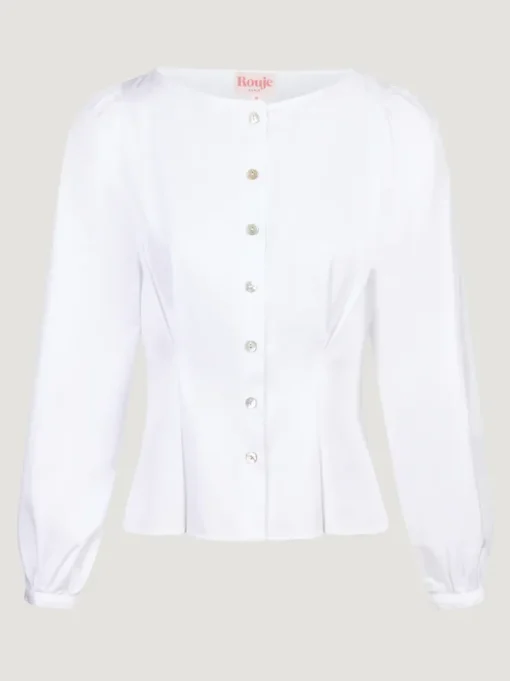 Rouje Tops>Chemise CLAUDINE UniBlanc