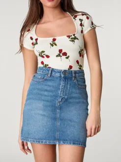 Rouje Jupes>Jupe DENISE Indigodoublestone