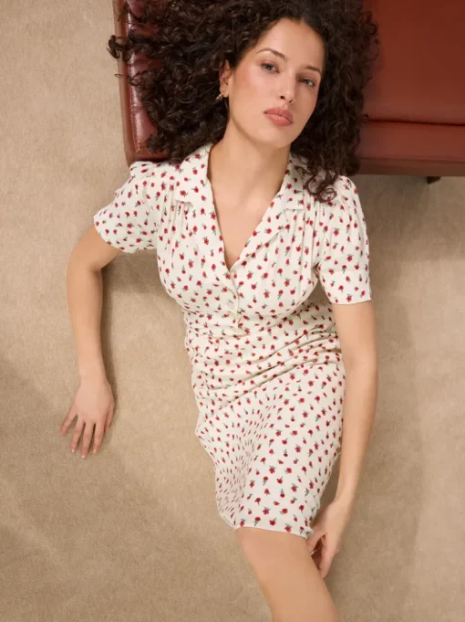 Rouje Robes>Robe ANAIS FLEURETTESAUVAGEECRU