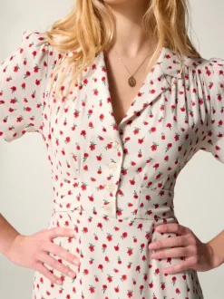 Rouje Robes>Robe ANAIS FLEURETTESAUVAGEECRU