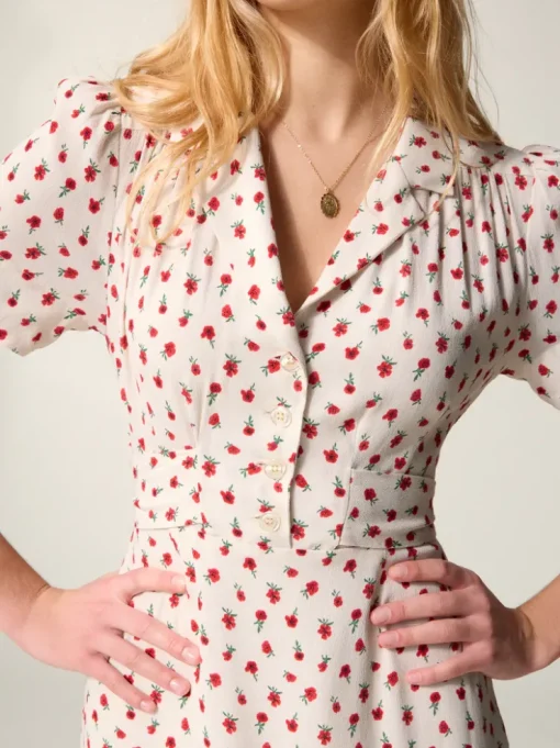 Rouje Robes>Robe ANAIS FLEURETTESAUVAGEECRU