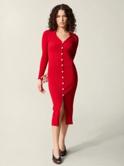 Rouje Robes|Mailles>Robe AURE UniRouge