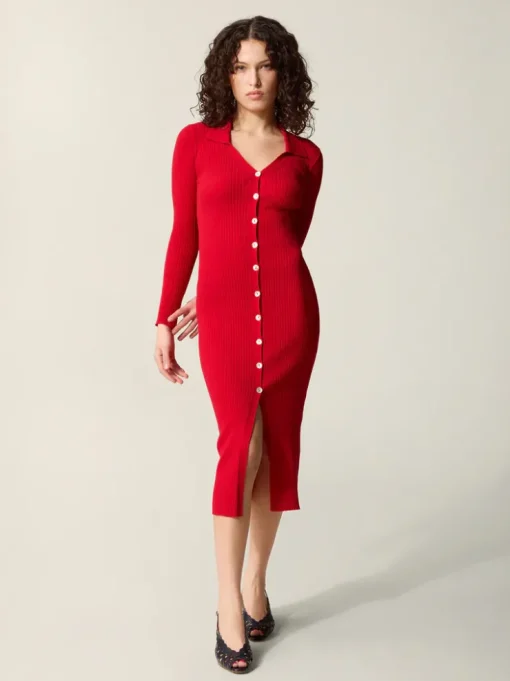Rouje Robes|Mailles>Robe AURE UniRouge
