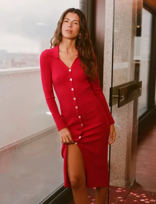 Rouje Robes|Mailles>Robe AURE UniRouge