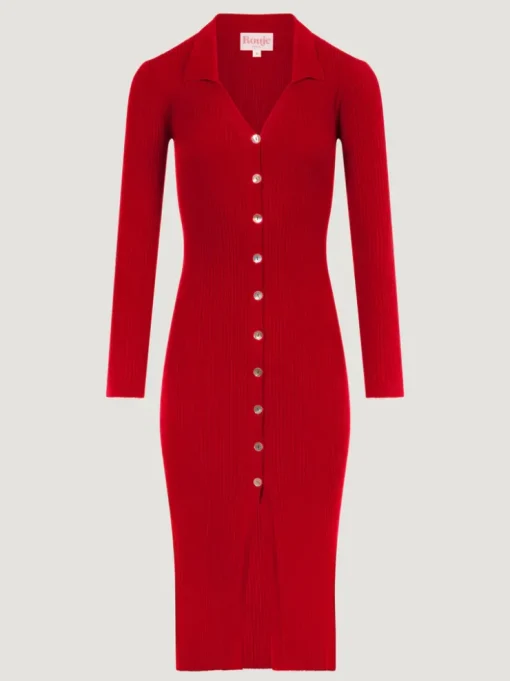 Rouje Robes|Mailles>Robe AURE UniRouge