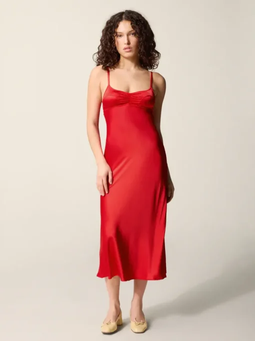 Rouje Robes>Robe JOSEPHINA SATINROUGE