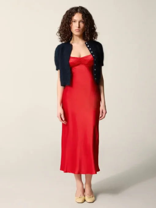 Rouje Robes>Robe JOSEPHINA SATINROUGE