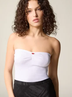 Rouje Tops>Top ALEXA UniBlanc