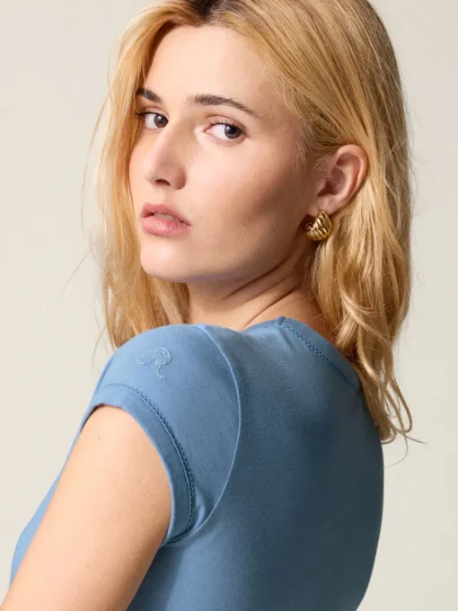 Rouje Tops>T-Shirt FERGUS UniBleu