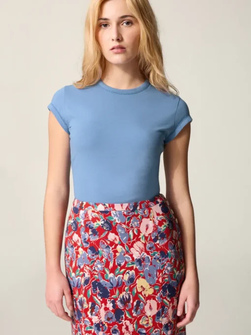 Rouje Tops>T-Shirt FERGUS UniBleu